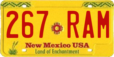 NM license plate 267RAM