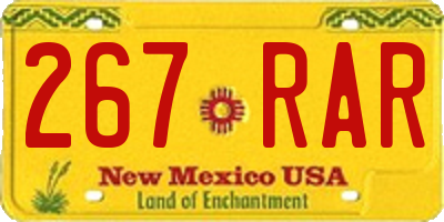 NM license plate 267RAR