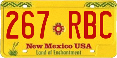 NM license plate 267RBC