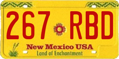 NM license plate 267RBD