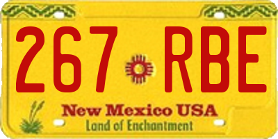 NM license plate 267RBE
