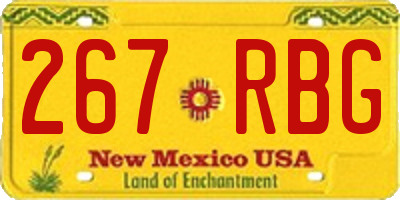 NM license plate 267RBG