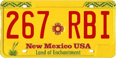 NM license plate 267RBI