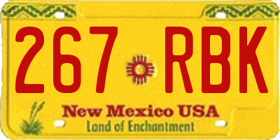 NM license plate 267RBK