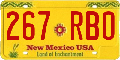NM license plate 267RBO