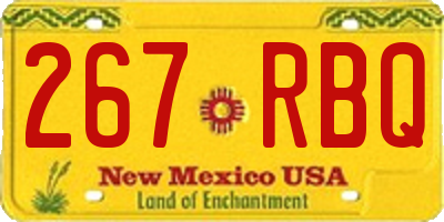 NM license plate 267RBQ