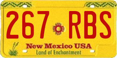 NM license plate 267RBS