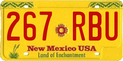 NM license plate 267RBU