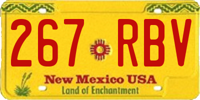 NM license plate 267RBV