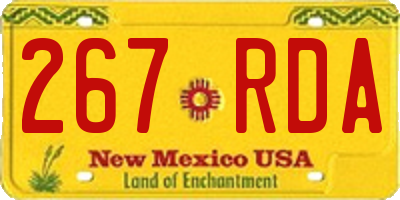 NM license plate 267RDA