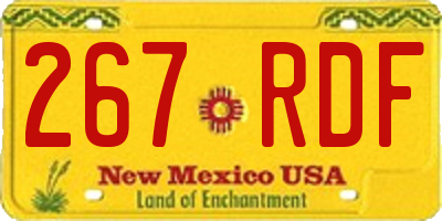 NM license plate 267RDF