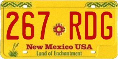 NM license plate 267RDG