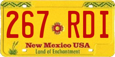 NM license plate 267RDI