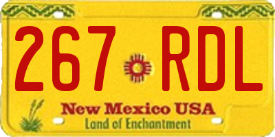 NM license plate 267RDL