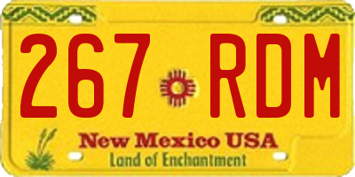 NM license plate 267RDM