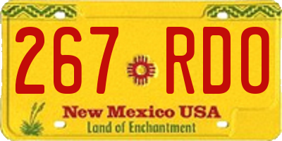 NM license plate 267RDO