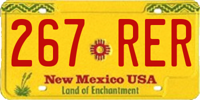 NM license plate 267RER