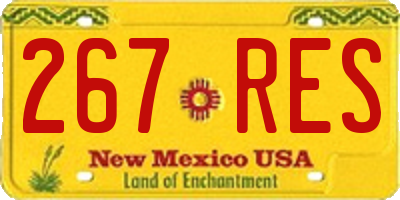 NM license plate 267RES