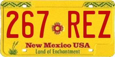 NM license plate 267REZ