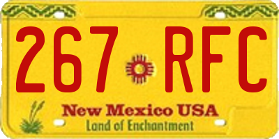 NM license plate 267RFC