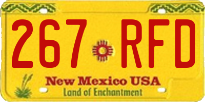 NM license plate 267RFD