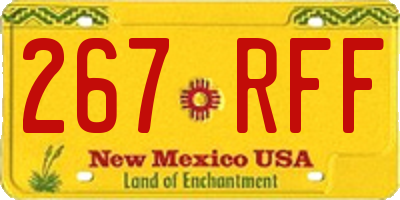 NM license plate 267RFF
