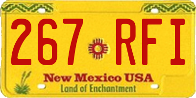 NM license plate 267RFI
