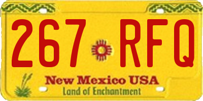 NM license plate 267RFQ