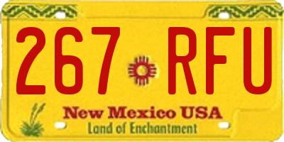 NM license plate 267RFU