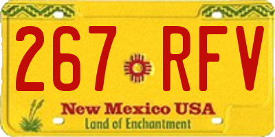 NM license plate 267RFV