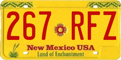 NM license plate 267RFZ