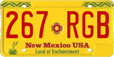 NM license plate 267RGB