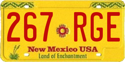 NM license plate 267RGE