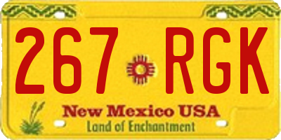 NM license plate 267RGK