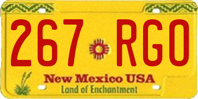 NM license plate 267RGO