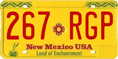 NM license plate 267RGP