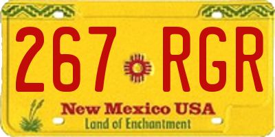 NM license plate 267RGR
