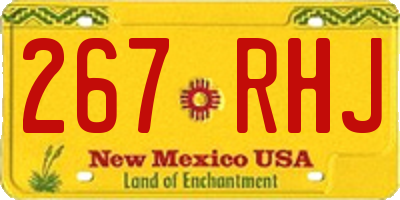 NM license plate 267RHJ