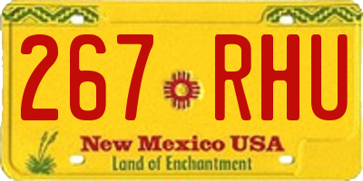 NM license plate 267RHU