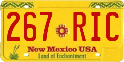 NM license plate 267RIC