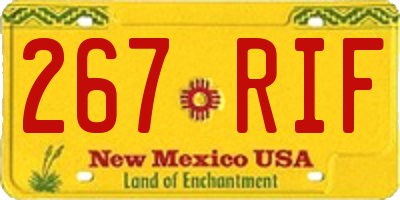 NM license plate 267RIF
