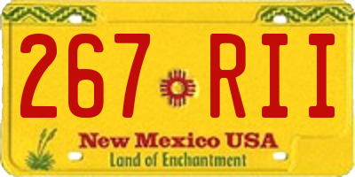 NM license plate 267RII