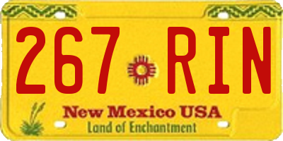 NM license plate 267RIN