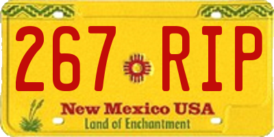 NM license plate 267RIP