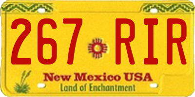 NM license plate 267RIR