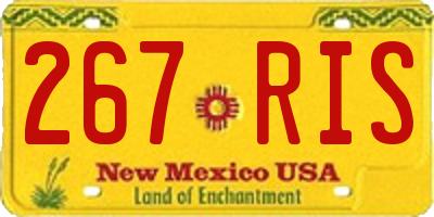 NM license plate 267RIS