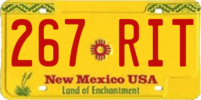 NM license plate 267RIT