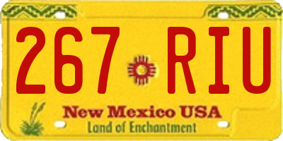 NM license plate 267RIU