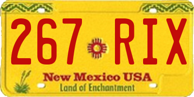 NM license plate 267RIX