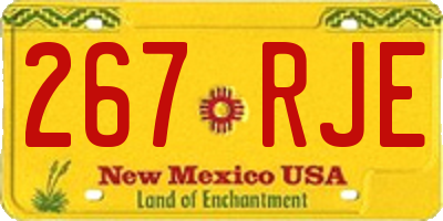 NM license plate 267RJE